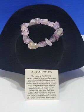 Vintage Auralite Purple Nugget Beaded Power Bracelet for Awakening